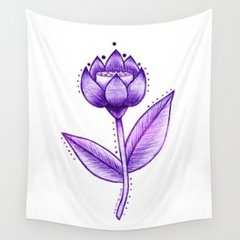 Lotus Be Purple Wall Tapestry