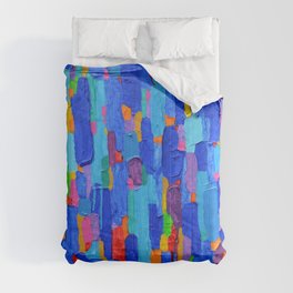 Texture, background and Colorful Image of an original Abstract Painting on Canvas. Comforter