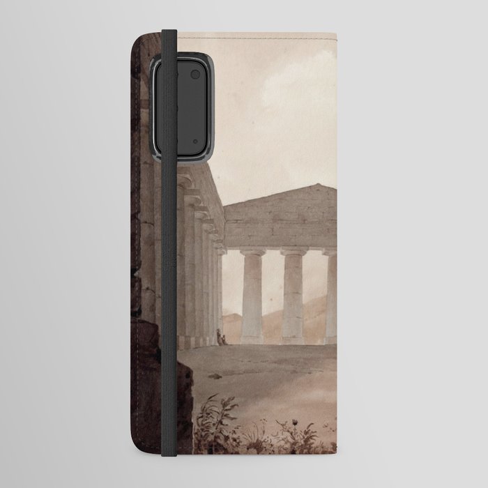 Vue du temple de Segeste - Joseph Frédéric Debacq Android Wallet Case