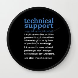 Funny Definition Helpdesk Technical Support Gifts Wall Clock