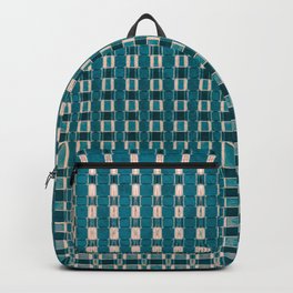 Turquoise Blue Plaid Pattern Backpack | Azure, Check, Grid, Graphicdesign, Plaid, Line, Mint, Digital, Capri, Cyan 