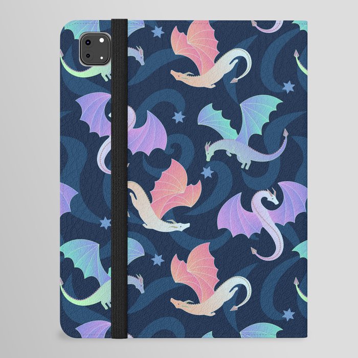 Flying Dragons Dark Blue iPad Folio Case