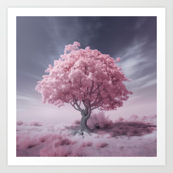 Dreamlike Desert Blossom: Canvas Print Art Print