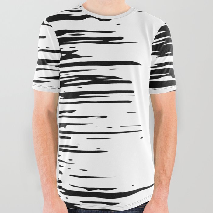 Splash Black and White All Over Graphic Tee