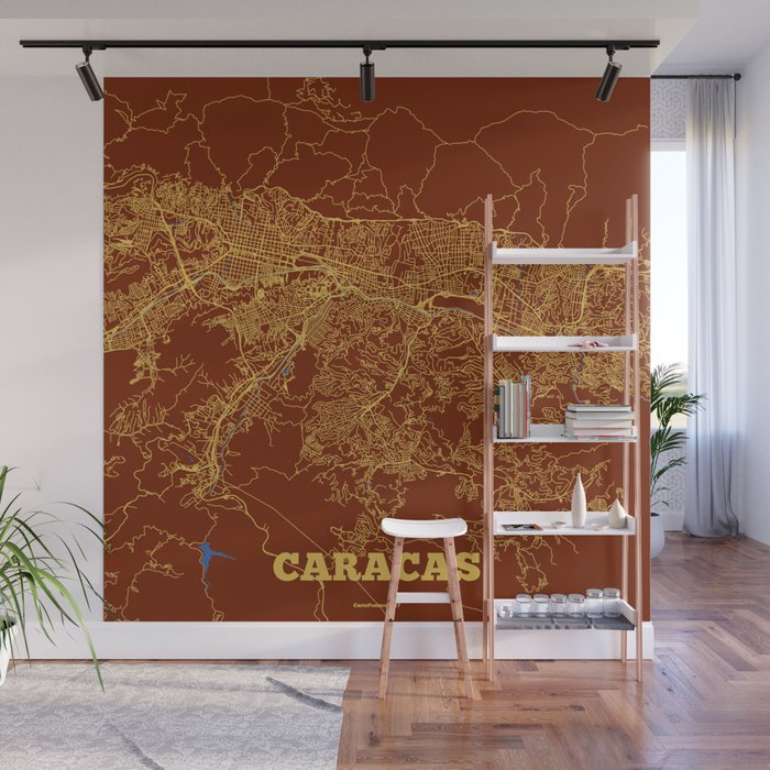 Caracas Venezuela Street Map Wall Mural By Cartoposters