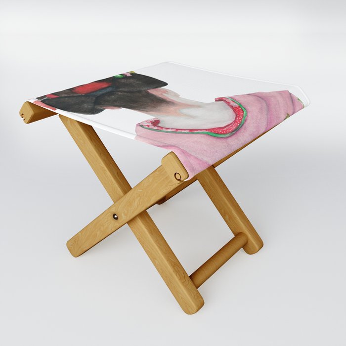 Watercolor - Looking into the future (Japanese)  Folding Stool
