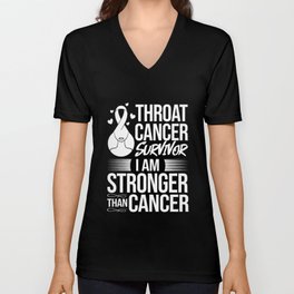 Head and Neck Throat Cancer Ribbon Survivor V Neck T Shirt