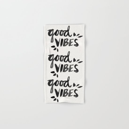 Good Vibes – Black Ink Hand & Bath Towel