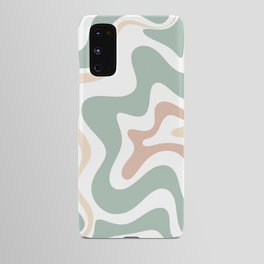 Liquid Swirl Abstract Pattern in Celadon Sage Android Case