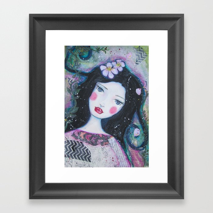Apple Blossom Snow White Framed Art Print