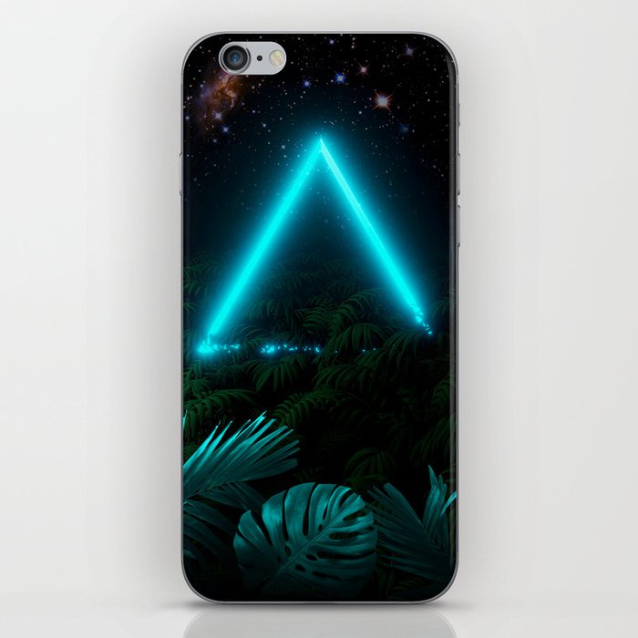 Neon landscape: Green Triangle & tropic iPhone Skin