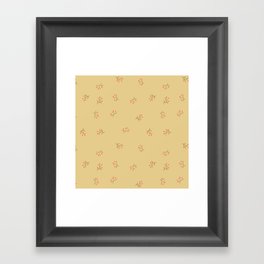 Branches With Red Berries Seamless Pattern on Beige Background Framed Art Print