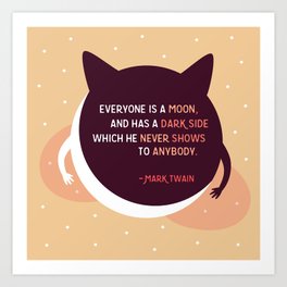 Cat Moon Art Print