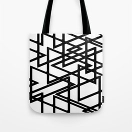 Interlocking Black Triangles Artistic Design Tote Bag
