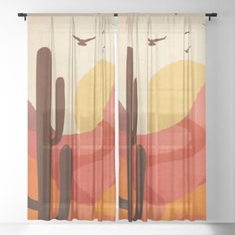 Hot Desert Day 4 Sheer Curtain