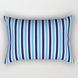 Bright blue stripes beach coastal style Rectangular Pillow