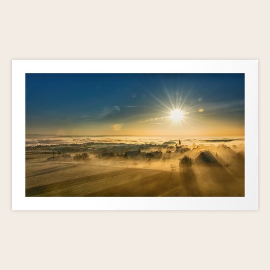 Foggy Plane Art Print