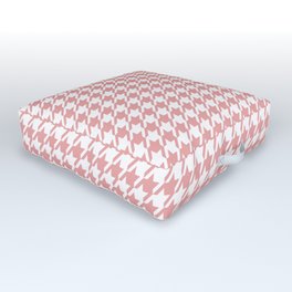 Houndstooth Rose Tan Pattern Outdoor Floor Cushion