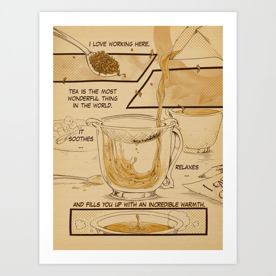 Cafe Suada Cup 1 Page: "Tea is Wonderful" Art Print