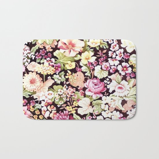 Floral Pattern in Bloom (Bright Flowers) Bath Mat