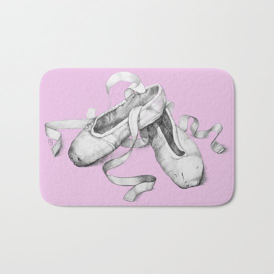 Ballet shoes pink Bath Mat