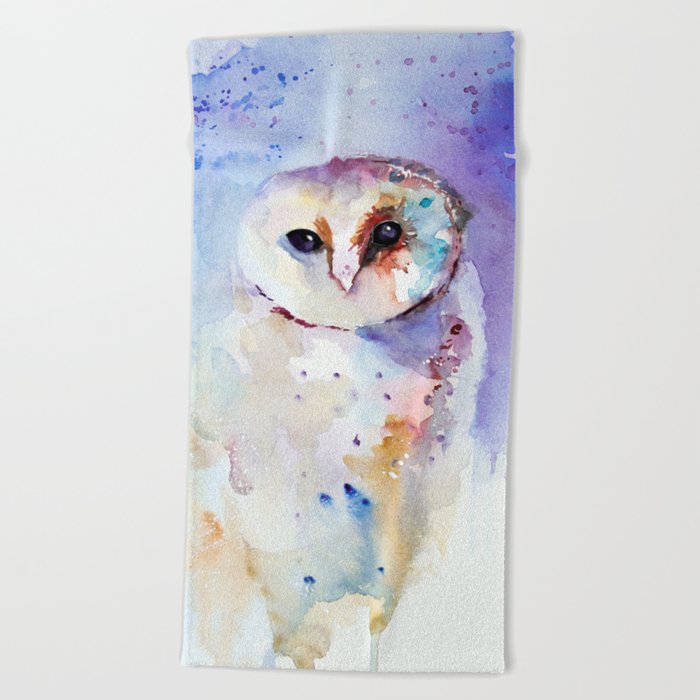 wise owl Beach Towel