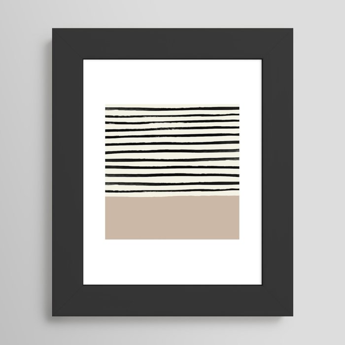 Society6 iPhone4/4S,5用 Summer Lovin' by Leah Flores Latte & Stripes Framed Art Print by Leah Flores | Society6