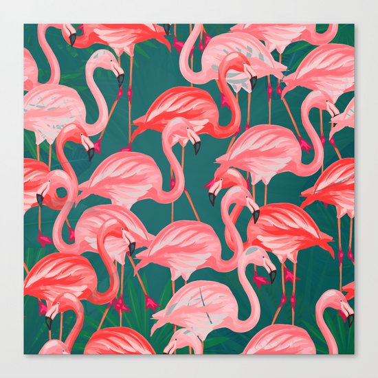flamingo tropical Canvas Print