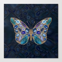 Blue and Purple Geodes Butterfly Canvas Print