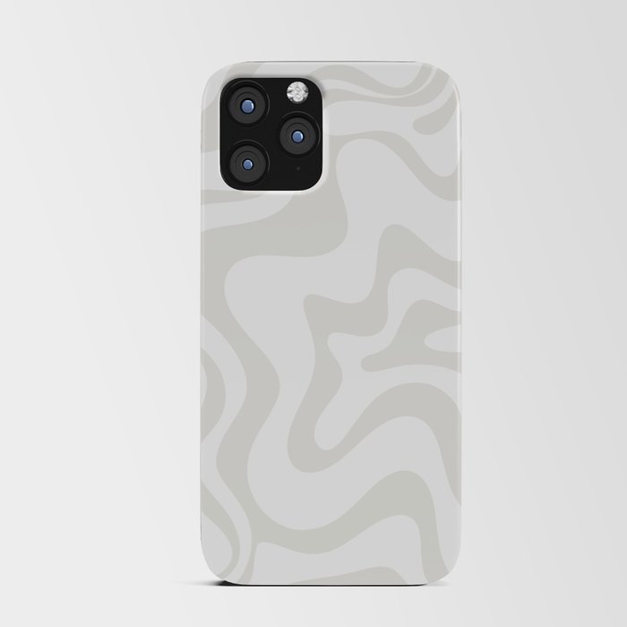 Liquid Swirl Abstract Pattern in Nearly White and Pale Stone iPhone Card Case