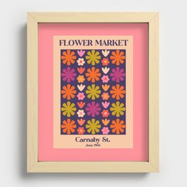 Flower Market London June 1966 Retro Floral Recessed Framed Print
