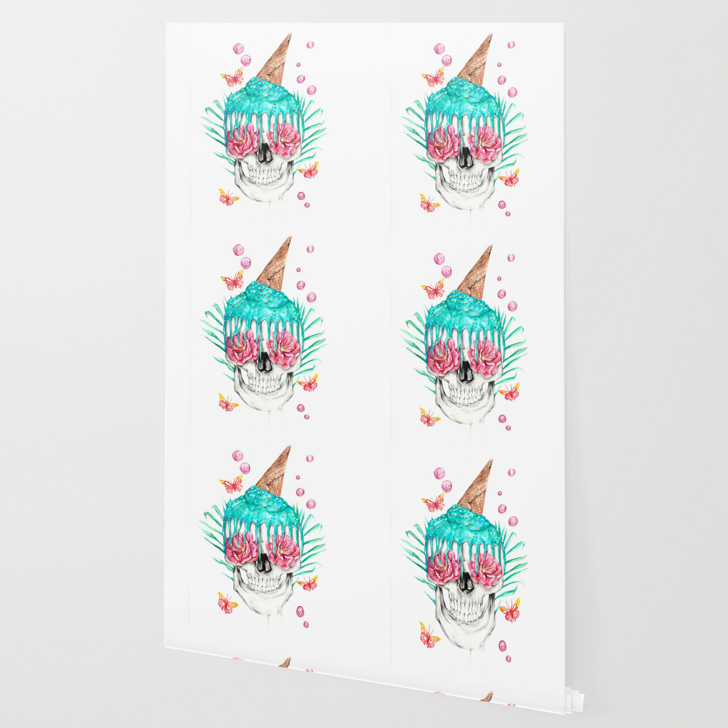 Floral Ice Cream Skull Wallpaper By Fionaclarkeart Society6 Approximately 415,5 mb bandwith was consumed. society6
