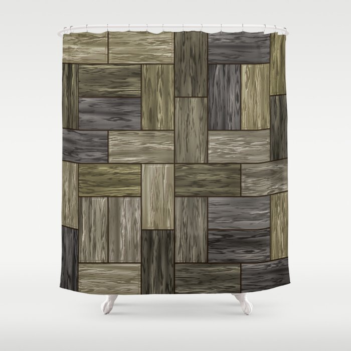 Parquet Wood Paneling - Pattern 6 Shower Curtain