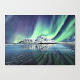 Northern Lights | Aurora Borealis - A beautiful gift for someone who loves stars, sky landscape, and nordic travel Canvas Print