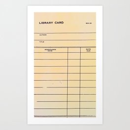 Library Card BSS 28 Art Print