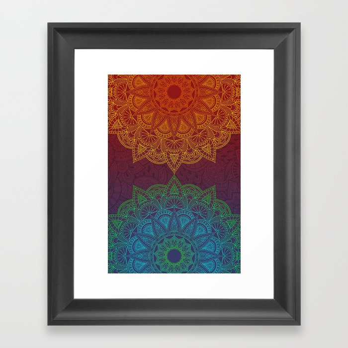 Mandala - twins Framed Art Print