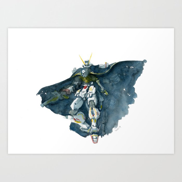 XM XI Crossbones- Mobile Suit Gundam Watercolor Art Print