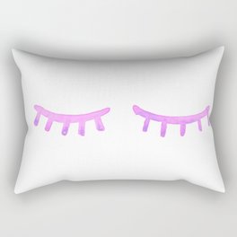 Pink Watercolor Lashes Rectangular Pillow