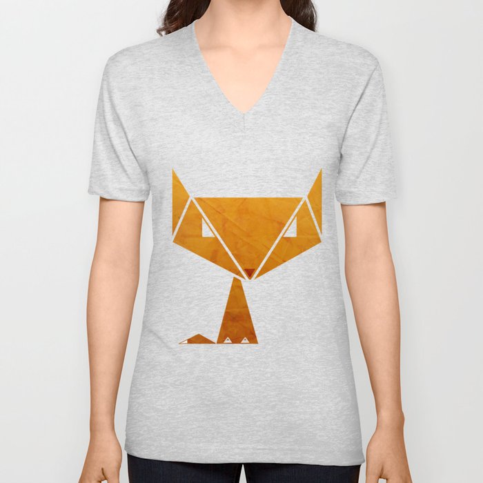 Origami Fox V Neck T Shirt