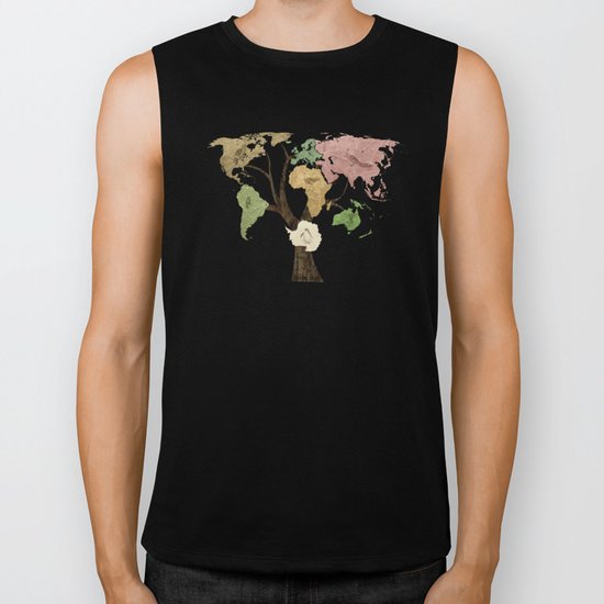 Earth Tree (Birds) Biker Tank