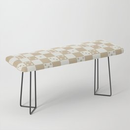 Checkered Dice Pattern (Creamy Milk & Milk Caramel Color Palette) Bench