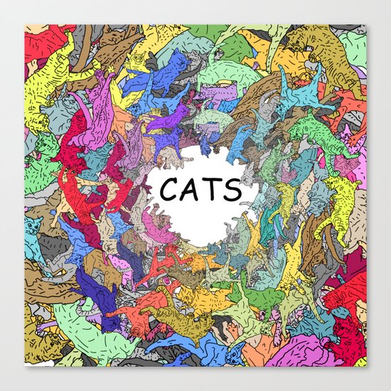 Colorful Rainbow Cats Canvas Print