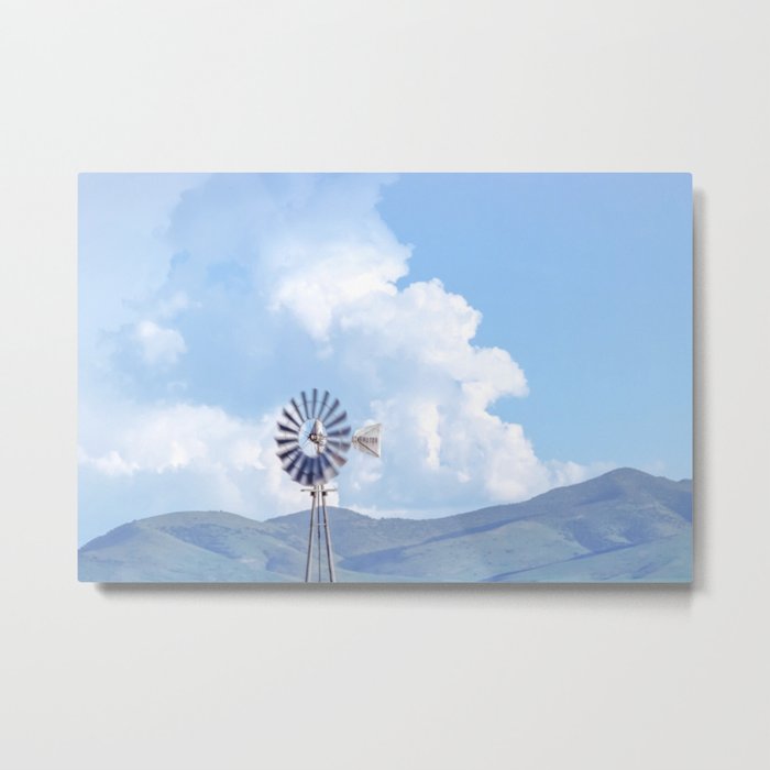Windmill Art by Murray Bolesta! "Blue Windmill Blue Sky" Metal Print