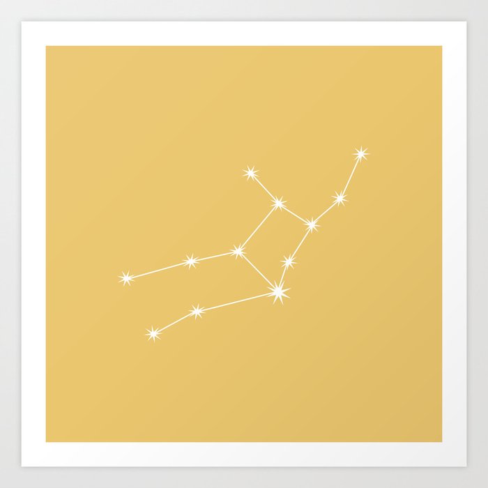 VIRGO Sunshine Yellow – Zodiac Astrology Star Constellation Art Print