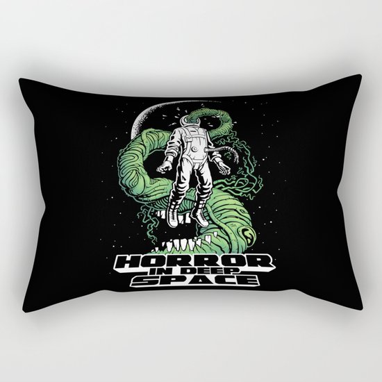 Horror In Deep Space Rectangular Pillow
