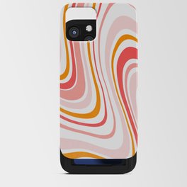 Retro 70s swirl pink abstract pattern iPhone Card Case