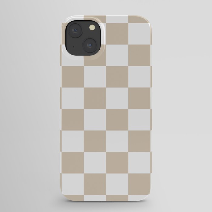  iPhone 15 Pro Max Vanilla White coffee cream checkered chess  classic pattern Case : Cell Phones & Accessories