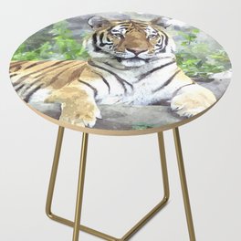 Tiger Watercolor Side Table