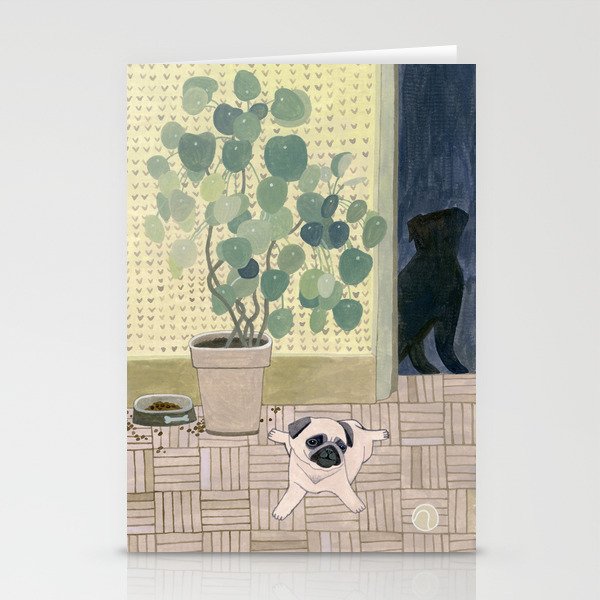 Pug Puppy Playing Stationery Cards