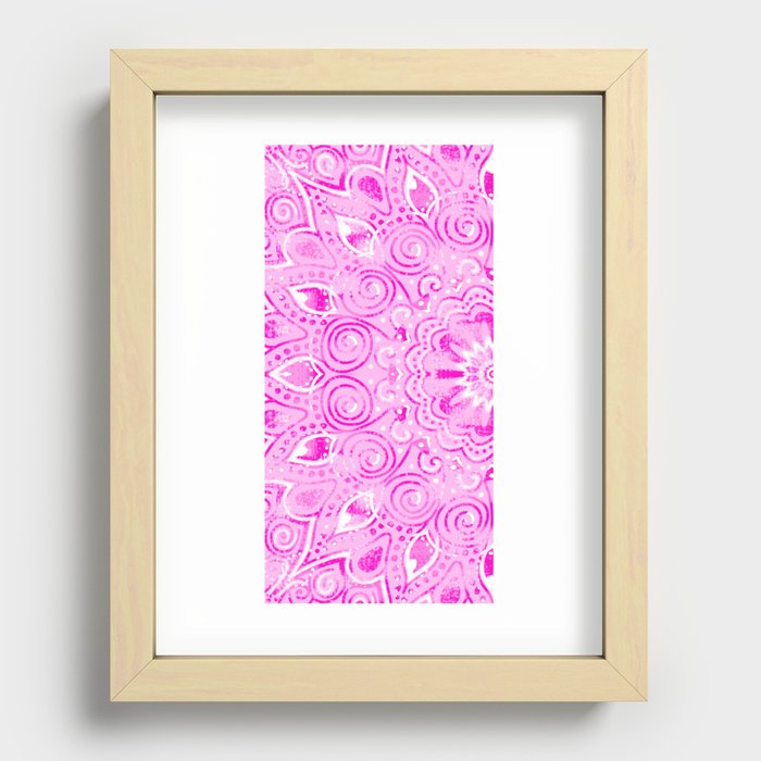 Dreaming in Pink, Mandala Art Recessed Framed Print